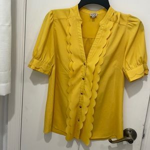 Daniel Cremieux yellow blouse size XS